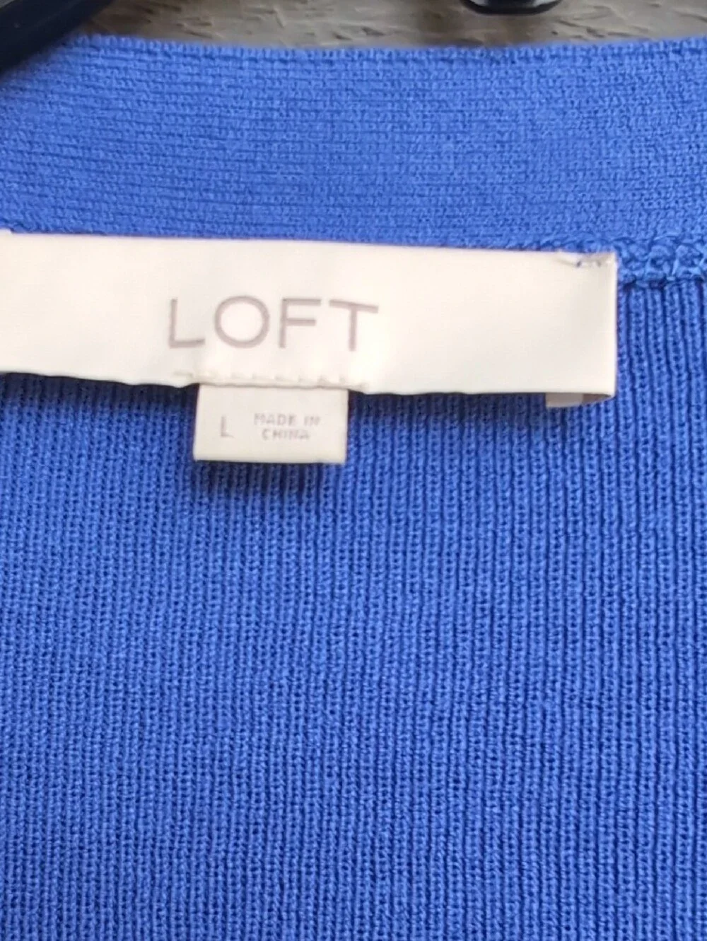 LOFT Cobalt Blue V-Neck Button Front Cardigan Size Large